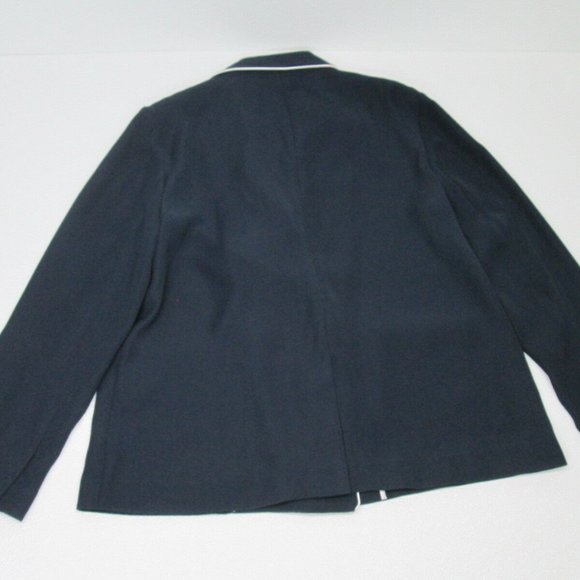M.MARTIN Pleated Jacket Navy Fabric Blazer Size Women's L - Picture 8 of 8